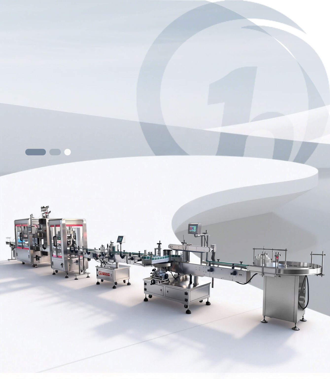Full Automatic 4-Head Laundry Detergent Filling Production Line  Schematic Diagram