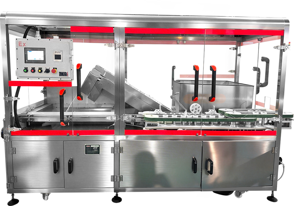 Machine de remplissage et de bouchage de bouteilles de forme irrégulière