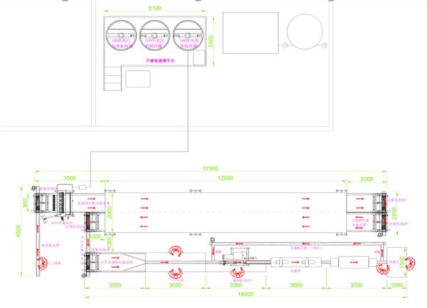 desenho CAD do túnel de aquecimento e arrefecimento do bálsamo