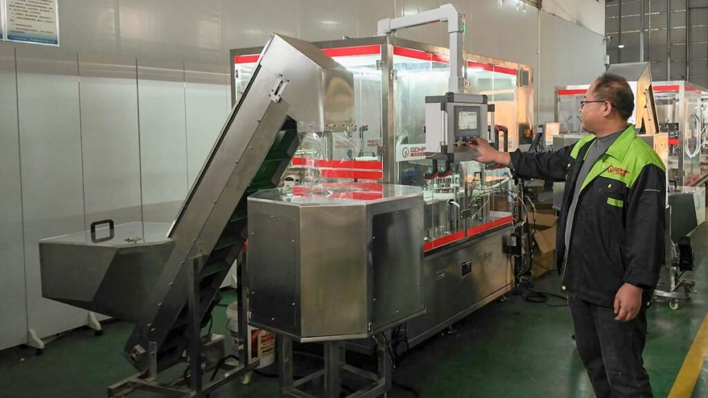 Engenheiros conduzem testes de aceitação na fábrica.
