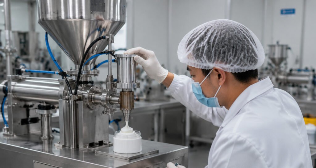 teste de aceitação da máquina de enchimento