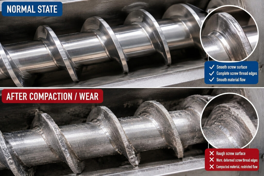 auger wear comparison chart